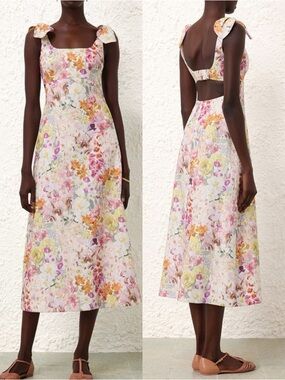 Zimmerman Harmony Linen Midi Dress